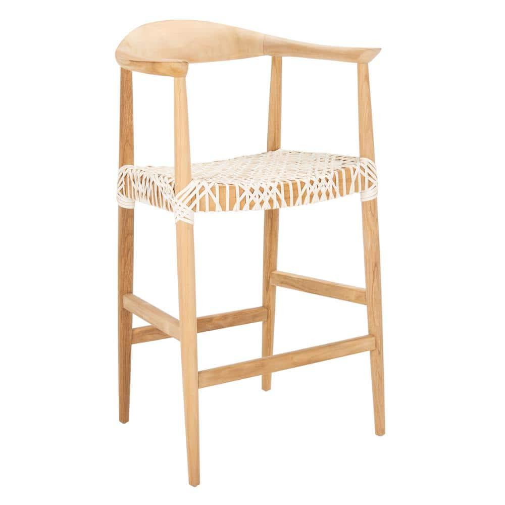 Bandelier Counter Stool - Natural/White - Safavieh