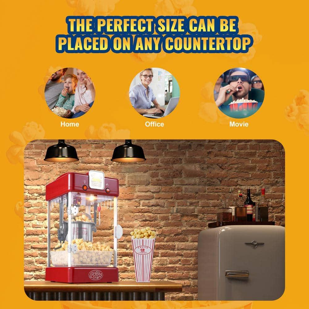 Stellweilan Tessberg Popcorn Popper Machine Tabletop Popcorn Maker 300W 2.5 Oz Red