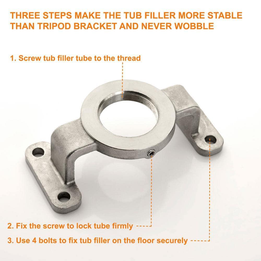 Double Handle Floor Mounted Freestanding Tub Filler With Handshower