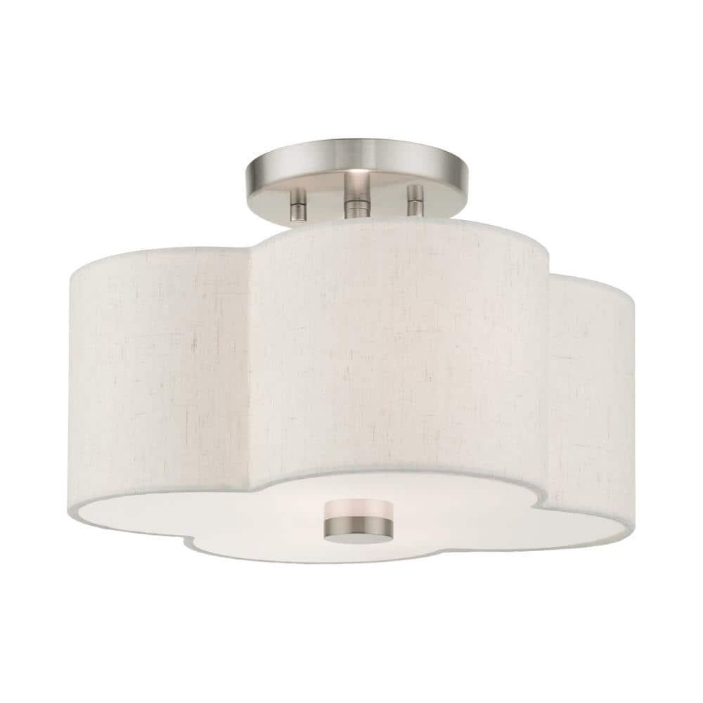 Livex Lighting Solstice 2 - Light Semi-Flush Mount in  Brushed Nickel