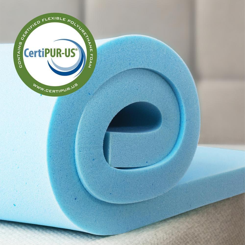 Zinus 2" Green Tea Cooling Gel Memory Foam Mattress Topper, Full