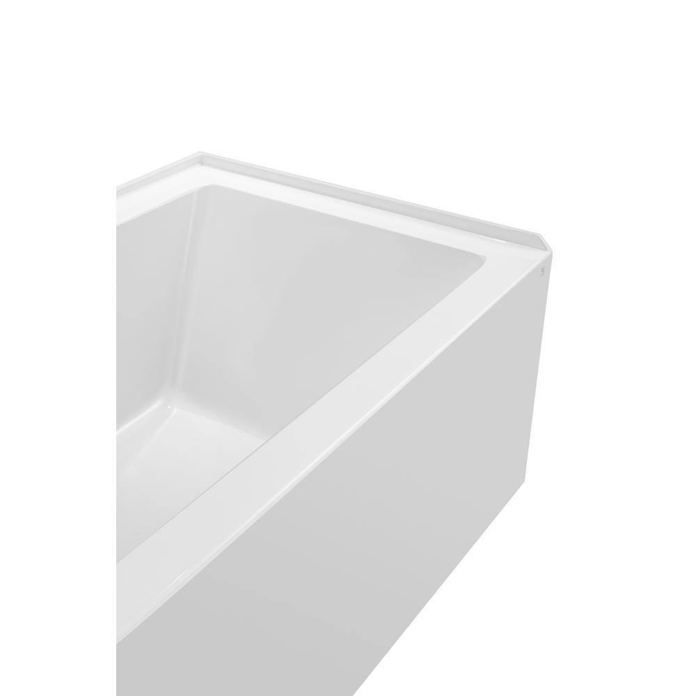 Alcove Soaking Skirt Bathtub with Overflow and Drain