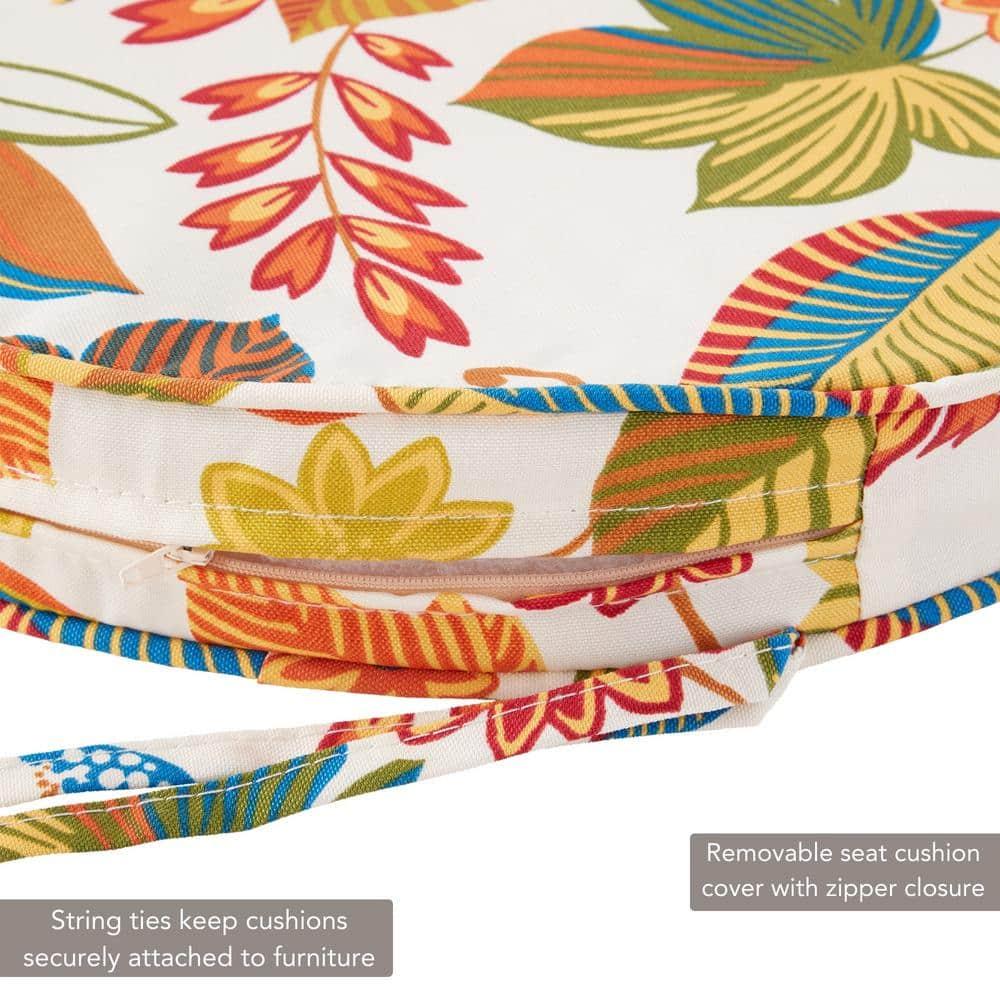 Greendale Home Fashions 18" x 18" Esprit Floral Round Outdoor Chair Pad (Set of 2)