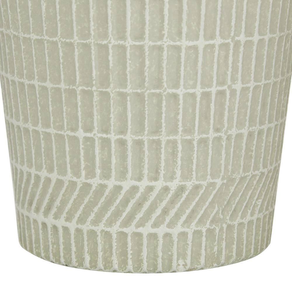 DecMode 13" Textured White Metal Vase