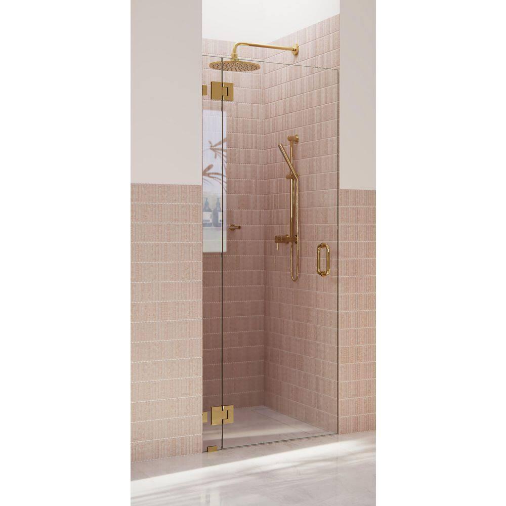 Glass Warehouse Halo 31.75 in. x 78 in. Frameless Glass Hinge Shower Door GW-GH-31-75-PB
