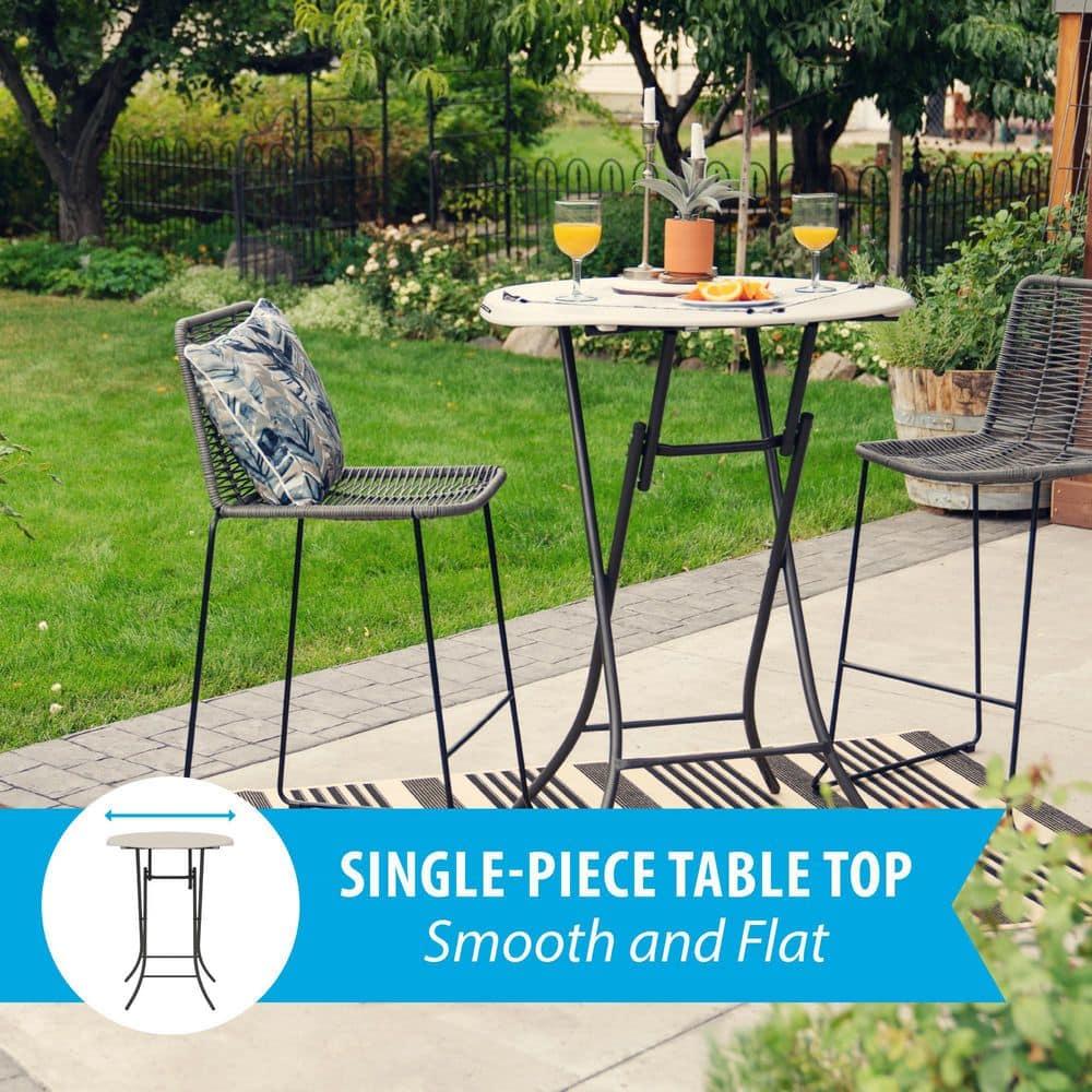 Lifetime 33 inch Round Bistro Table, Indoor/Outdoor Light Commercial, Almond (80362)