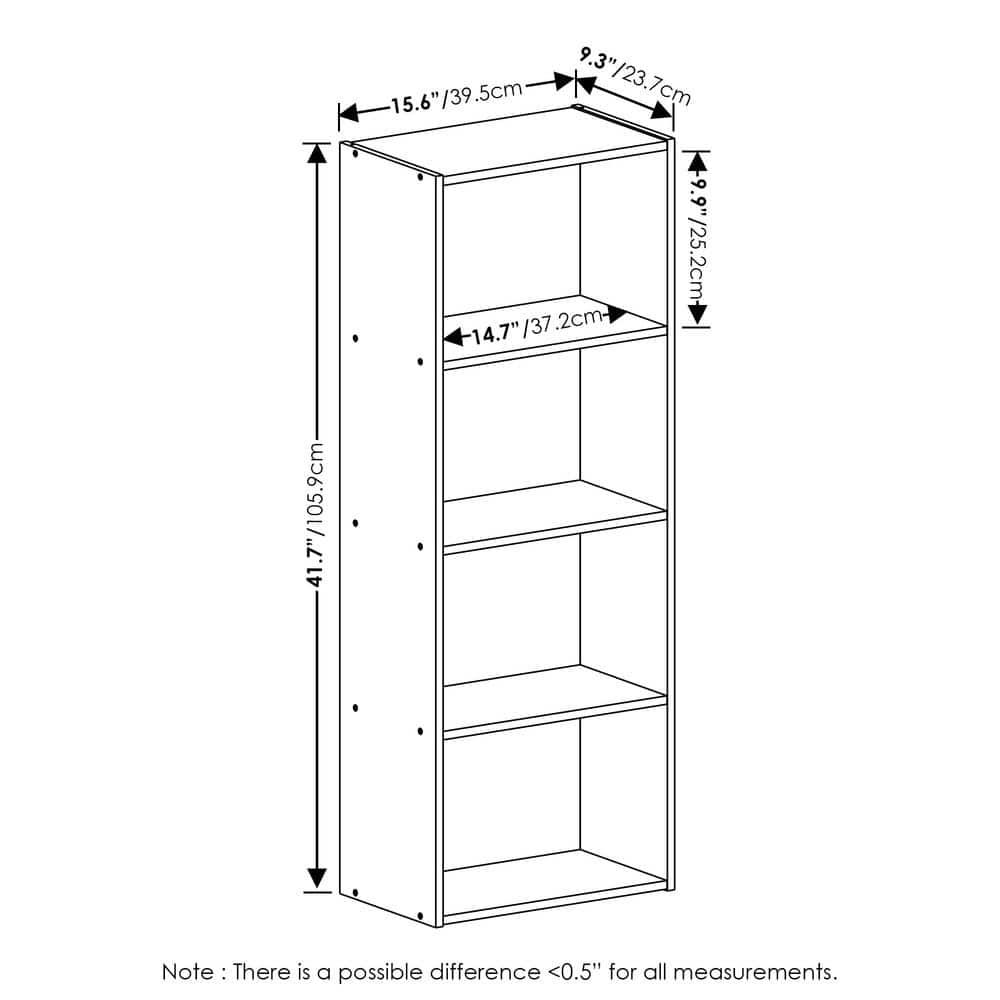 Luder 4-Tier Open Shelf Bookcase, White