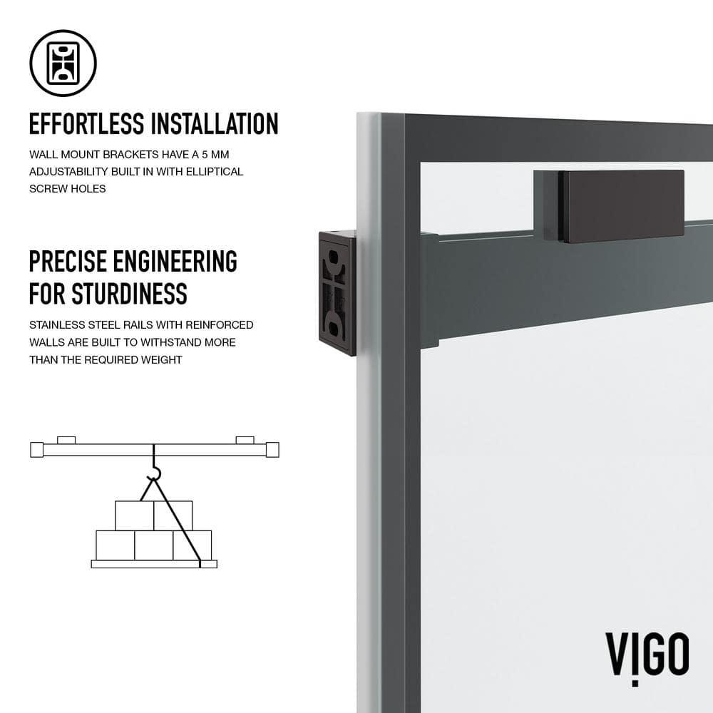 Houston 56-60" W x 76" H Double Sliding Frameless Shower Door with 3/8" Grid Clear Glass