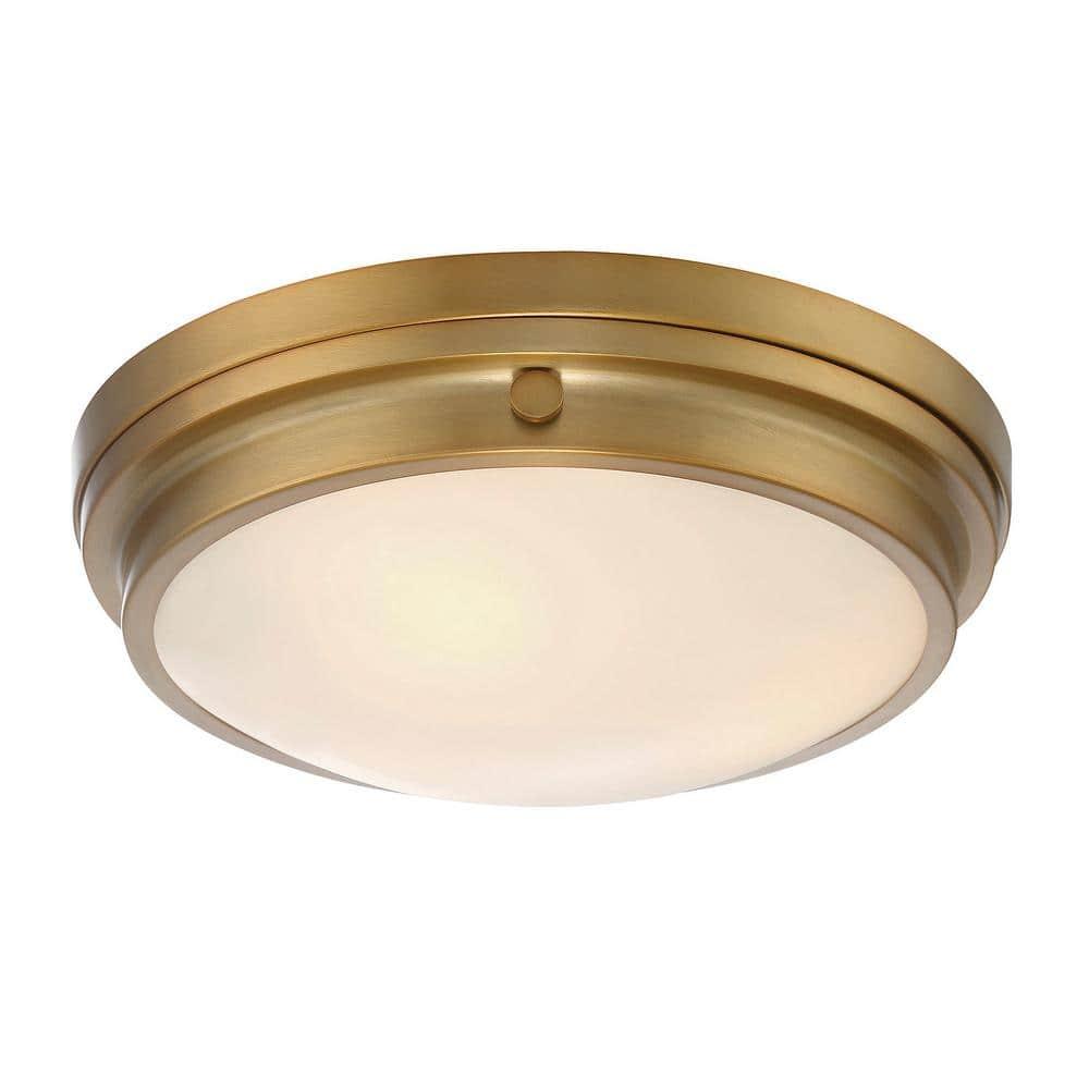 Savoy House Lucerne 3 - Light Flush Mount in  Warm Brass