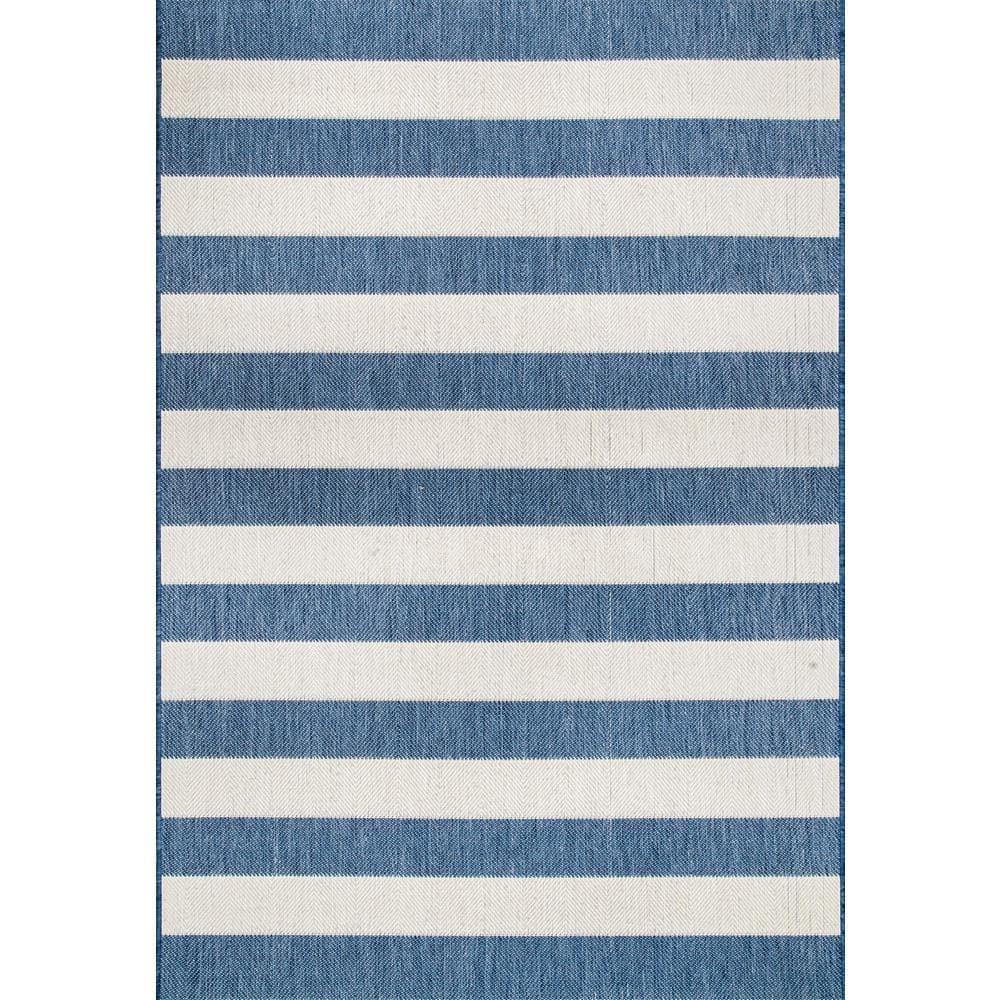 Nuloom Alexis Striped 3x5 Indoor/Outdoor Accent Rug for Living Room Patio Deck Front Porch Entryway Kitchen, Blue/Ivory