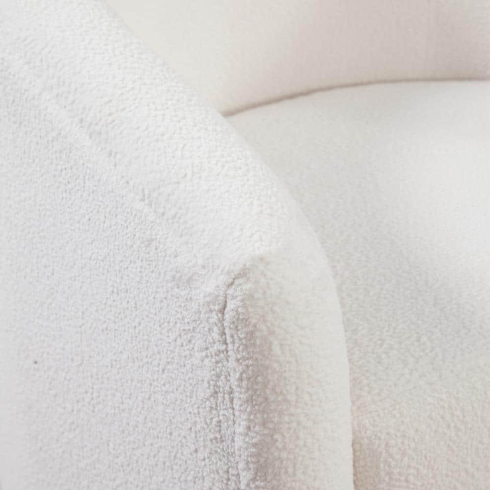 Odessa Barrel Style Swivel Accent chair in Ivory Performance Fabric