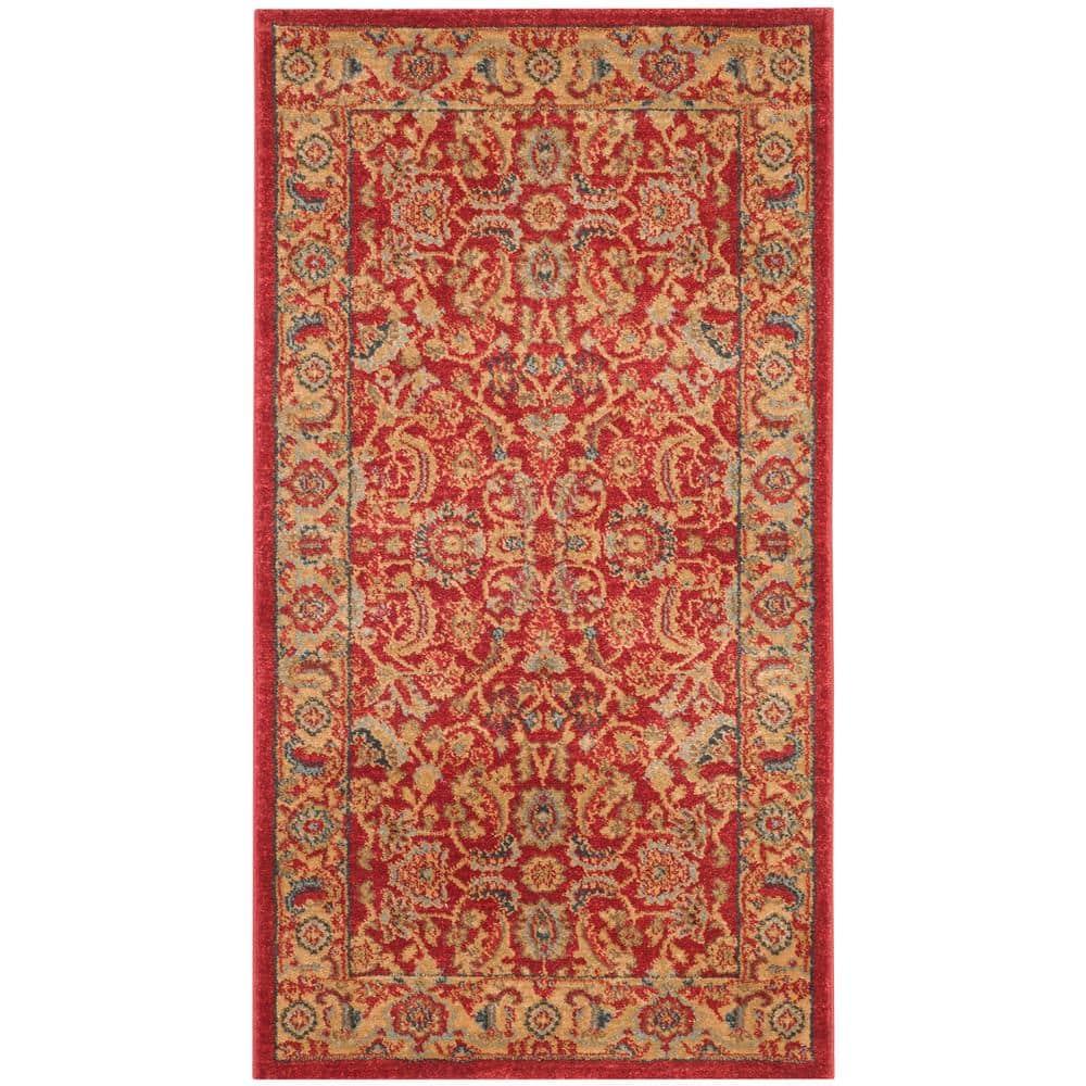 Mahal MAH699 Power Loomed Indoor Accent Rug - Red/Natural - 2'2"x4' - Safavieh.