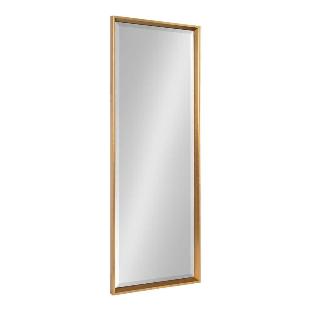 17.5" x 49.5" Calter Full Length Wall Mirror Gold - Kate and Laurel: No Assembly, Rectangle, Plastic Frame