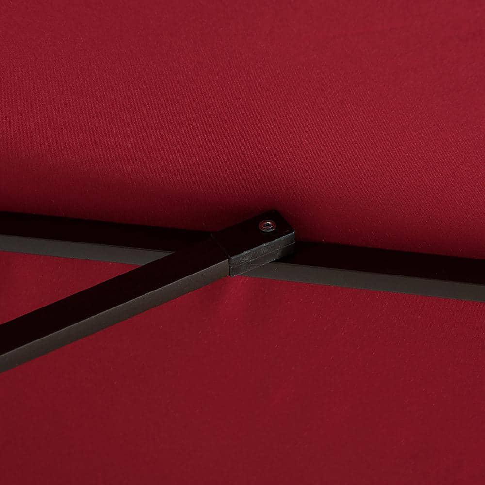 Alexander 9 ft. Patio Umbrella with Round Plastic Base, Red