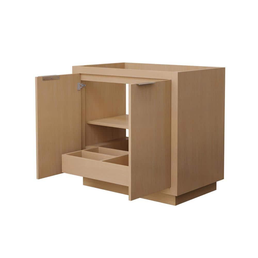 Wyndham Collection Maroni 35.25" Single Bathroom Vanity Base Only In Light Straw