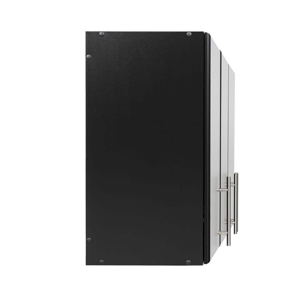 54" Elite Wall Cabinet Black - Prepac: Modern Laminated Storage, HangUps Collection, 2 Adjustable Shelves