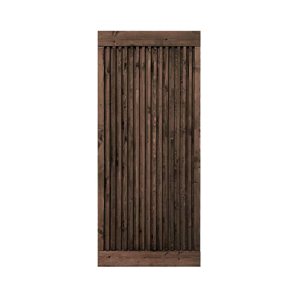 Calhome 84'' Solid Wood Paneled without Installation Hardware Kit Barn Door