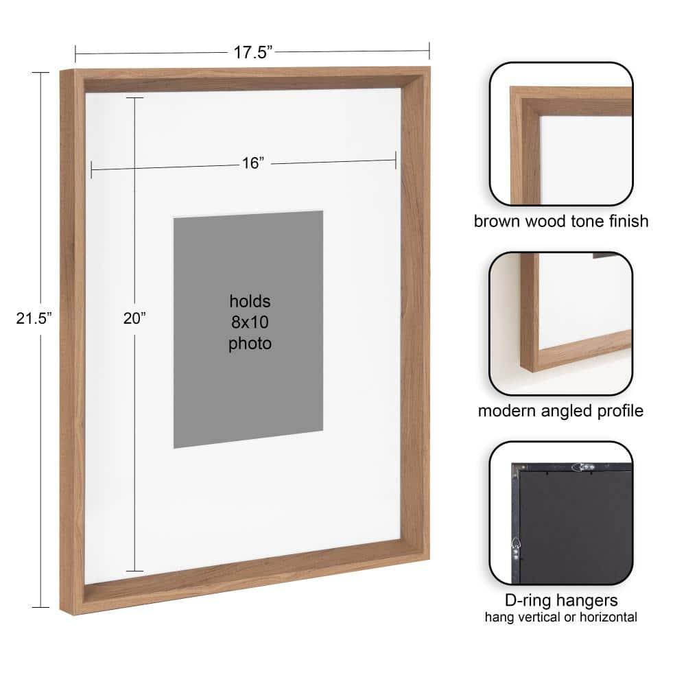 Kate & Laurel All Things Decor (Set of 3) 16"x20" Matted to 8"x10" Calter Modern Wall Picture Frames Brown: Gallery Wall Set