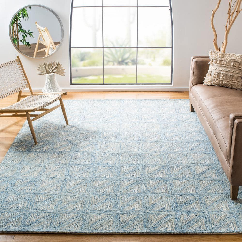 Abstract ABT653 Hand Tufted Area Rug - Blue/Beige - 8'9"x11'9" - Safavieh.