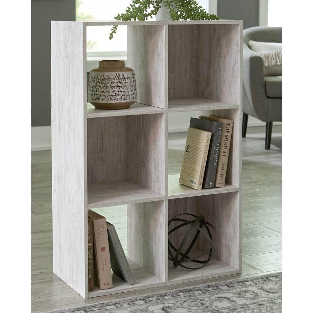35.43" Paxberry 6 Cube Organizer Whitewash - Signature Design by Ashley