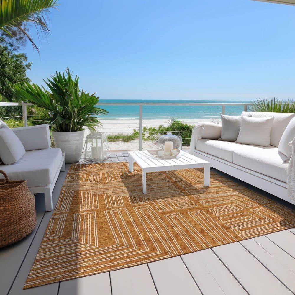 Machine Washable Indoor/Outdoor Chayden ACN1045 Paprika Rug