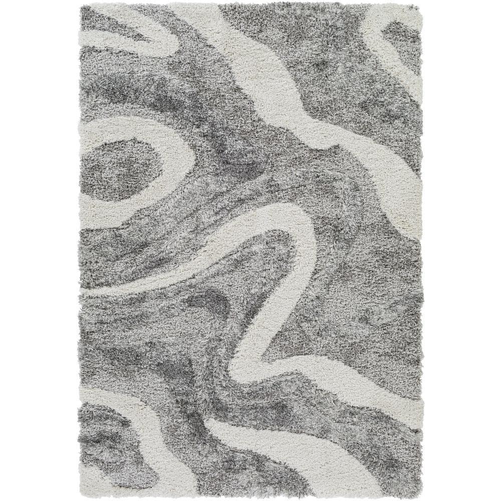 Wade Logan® Dittman Machine Woven Abstract Gray Area Rug
