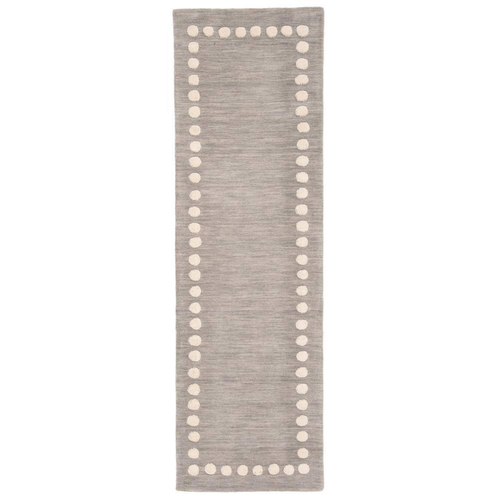 Safavieh Kids SFK802 Hand Loomed Runner Rug - Grey - 2'6"x8' - Safavieh.