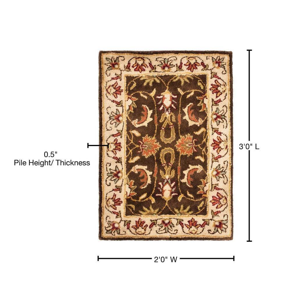Heritage HG818 Handmade Accent Rug - 2'x3' - Brown/Beige - Safavieh