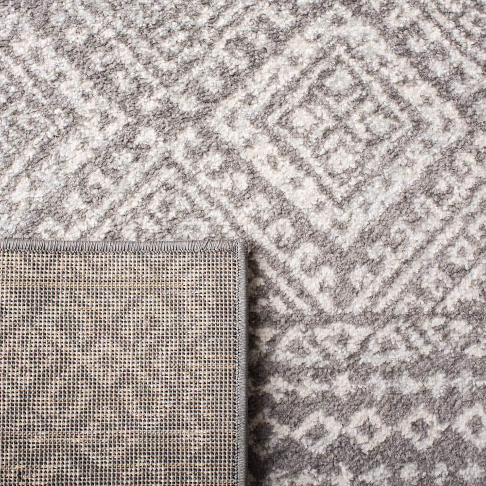 Tulum TUL264 Power Loomed Indoor Area Rug - Dark Grey/Ivory - 5'x5' - Safavieh