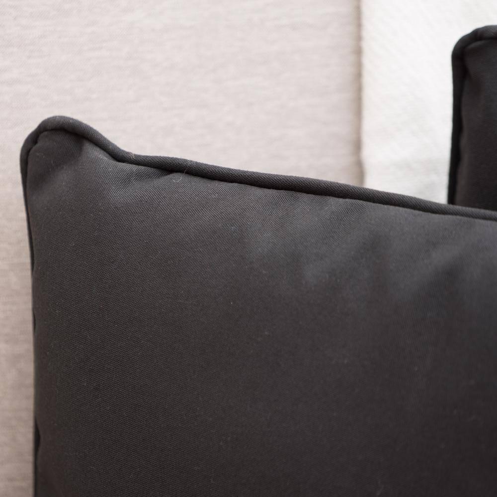 Noble House Coronado 18x18" Square Fabric Throw Pillow in Black