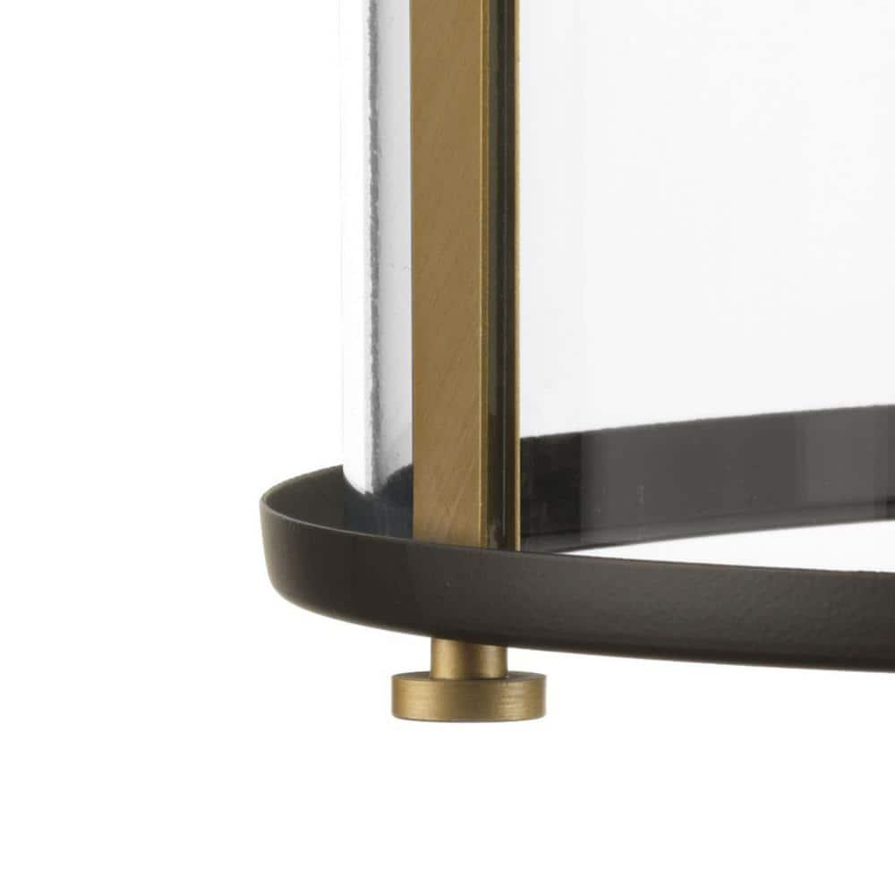 Progress Lighting Squire 3-Light Hanging Lantern, Antique Bronze, Clear Glass Shade