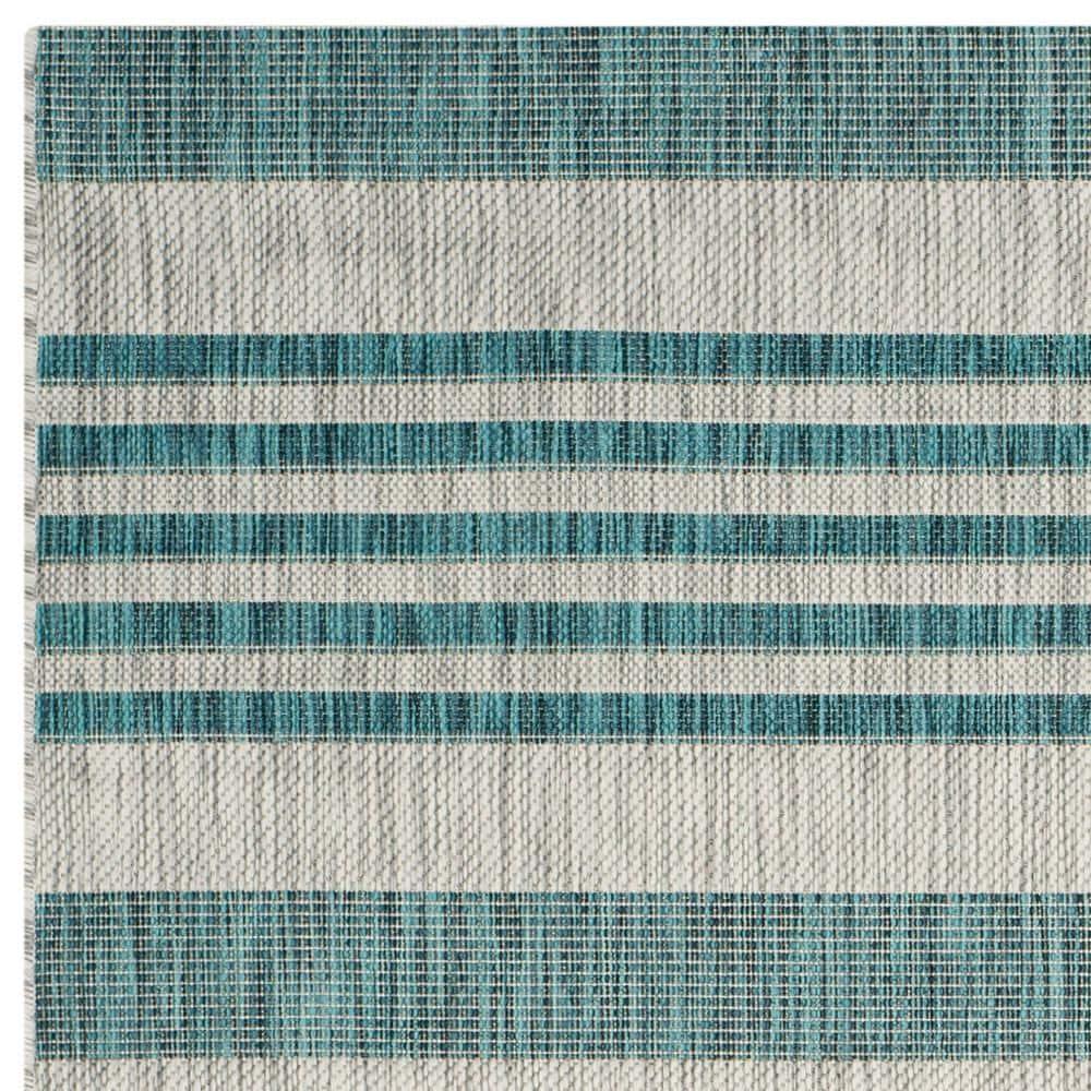 Courtyard CY8062 Power Loomed Indoor and Outdoor Area Rug - Grey/Blue - 5'3"x7'7" - Safavieh