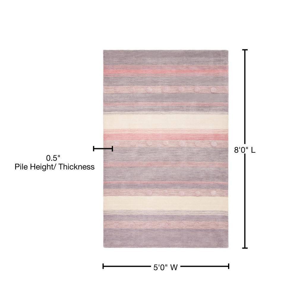 Safavieh Kids SFK801 Hand Loomed Indoor Area Rug - Light Purple/Ivory - 5'x8' - Safavieh