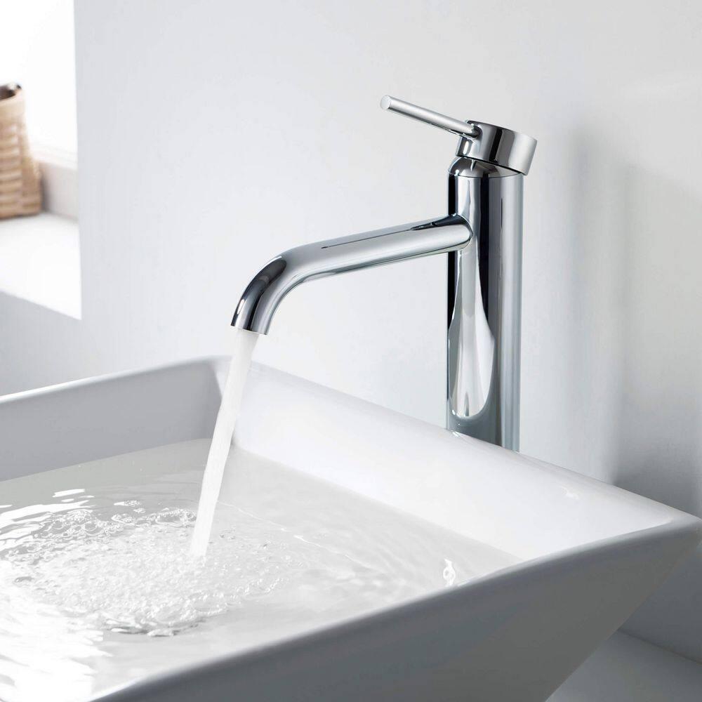 KIBI C-KBF1009CH-KPW101CH Circular Vessel Sink Faucet Single-handle Bathroom Faucet