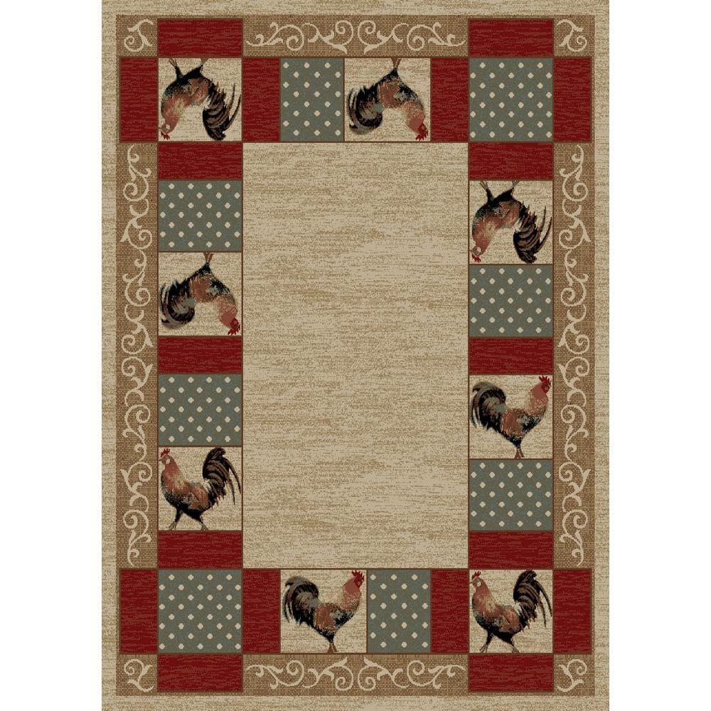 American Destination Ivory Barnyard Country Multi-Color 2 ft. x 4 ft. Area Rug