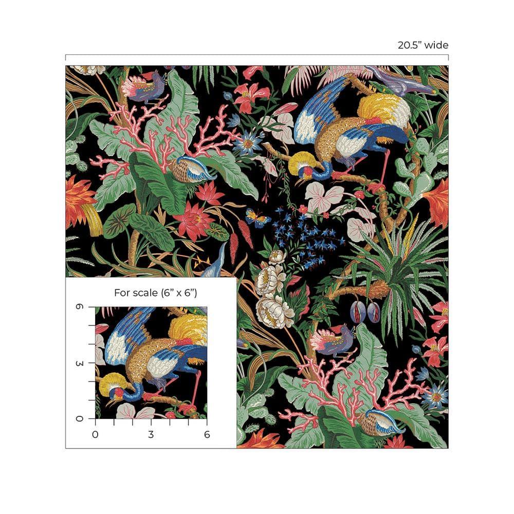 NextWall Ebony Tropical Canopy Peel and Stick Wallpaper