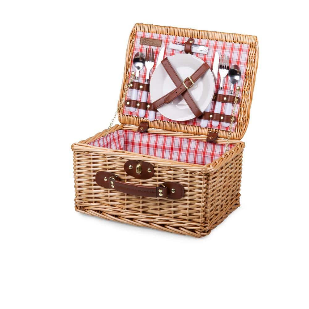 Picnic Time Catalina Wicker Picnic Basket with Picnic