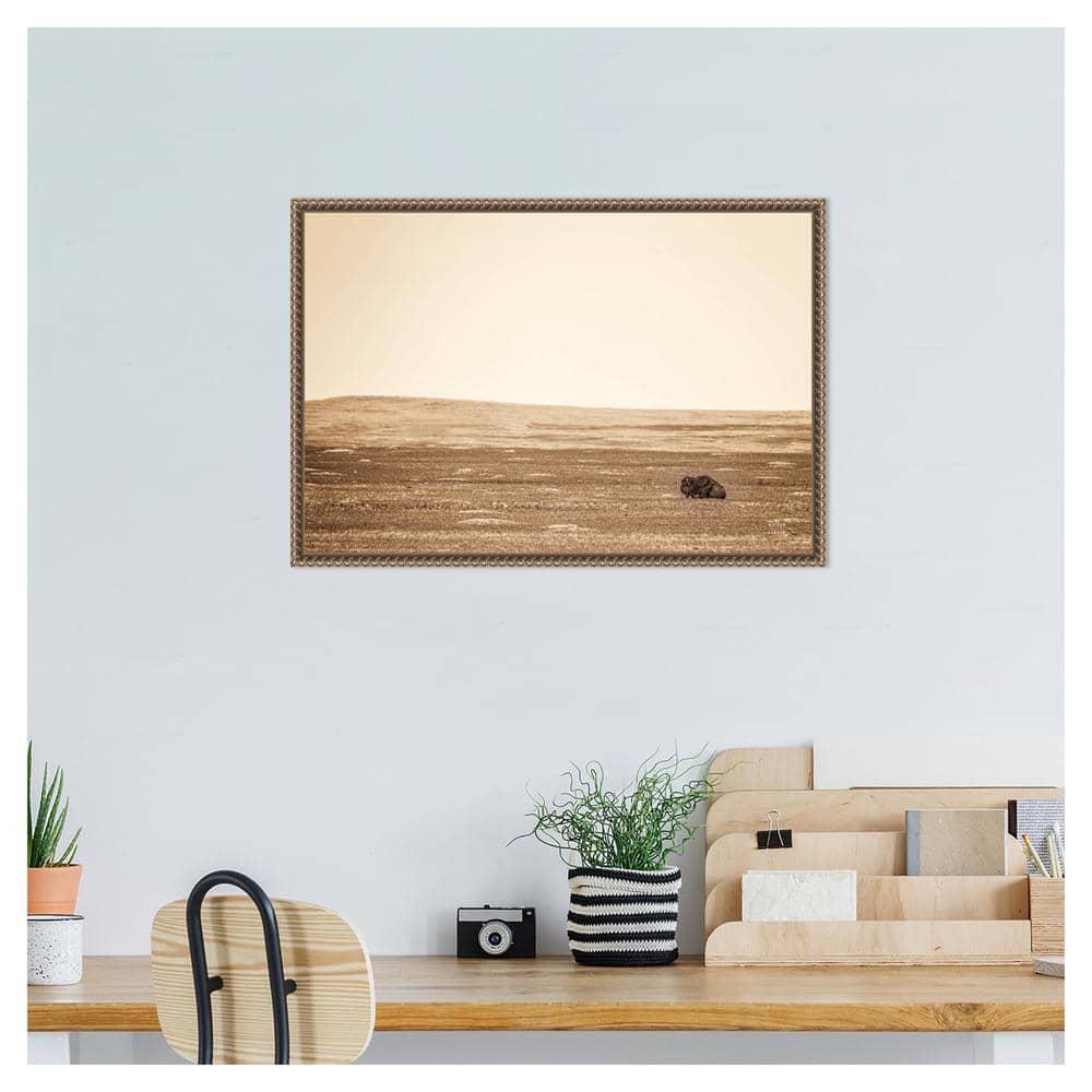 Amanti Art Badlands Bison Sepia by Nathan Larson Canvas Wall Art Print Framed 23 x 16-in.