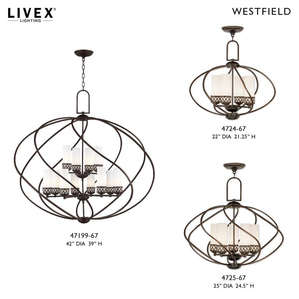 Livex Lighting 47199-67 Westfield 12-Light Foyer Chandelier, Olde Bronze
