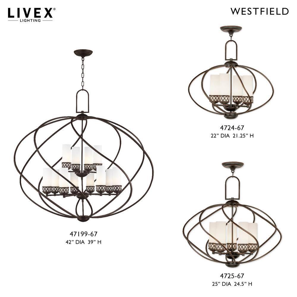 Livex Lighting 47199-67 Westfield 12-Light Foyer Chandelier, Olde Bronze