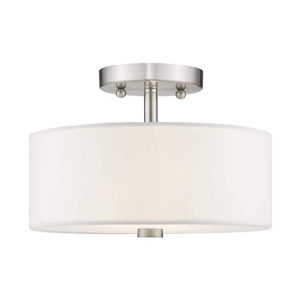 Livex Lighting Meridian 2 - Light Semi-Flush Mount in  Brushed Nickel