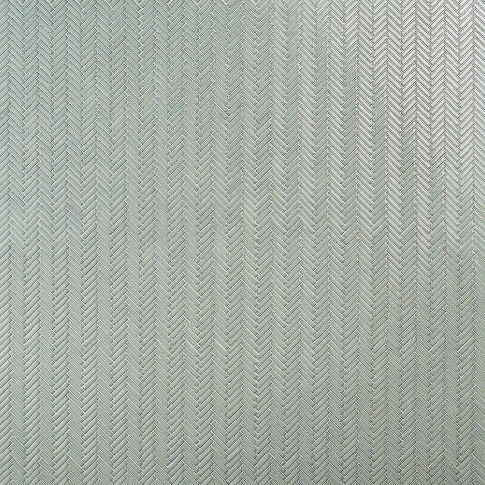 Monogram Herringbone 11.14 in. x 11.14 in. Glossy Porcelain Mosaic Floor And Wall Tile (0.86 Sq. Ft. / Each)