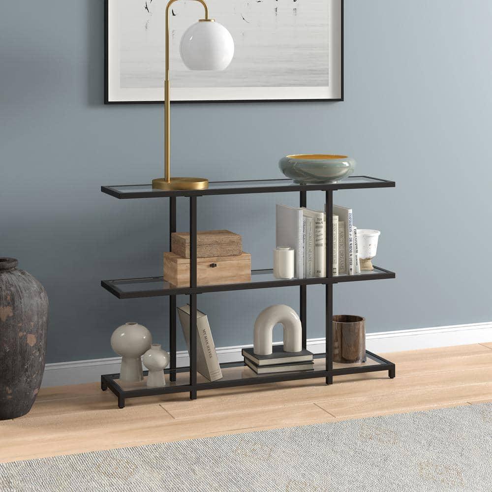 Evelyn&Zoe Greenwich 42" Wide Rectangular Console Table, Blackened Bronze