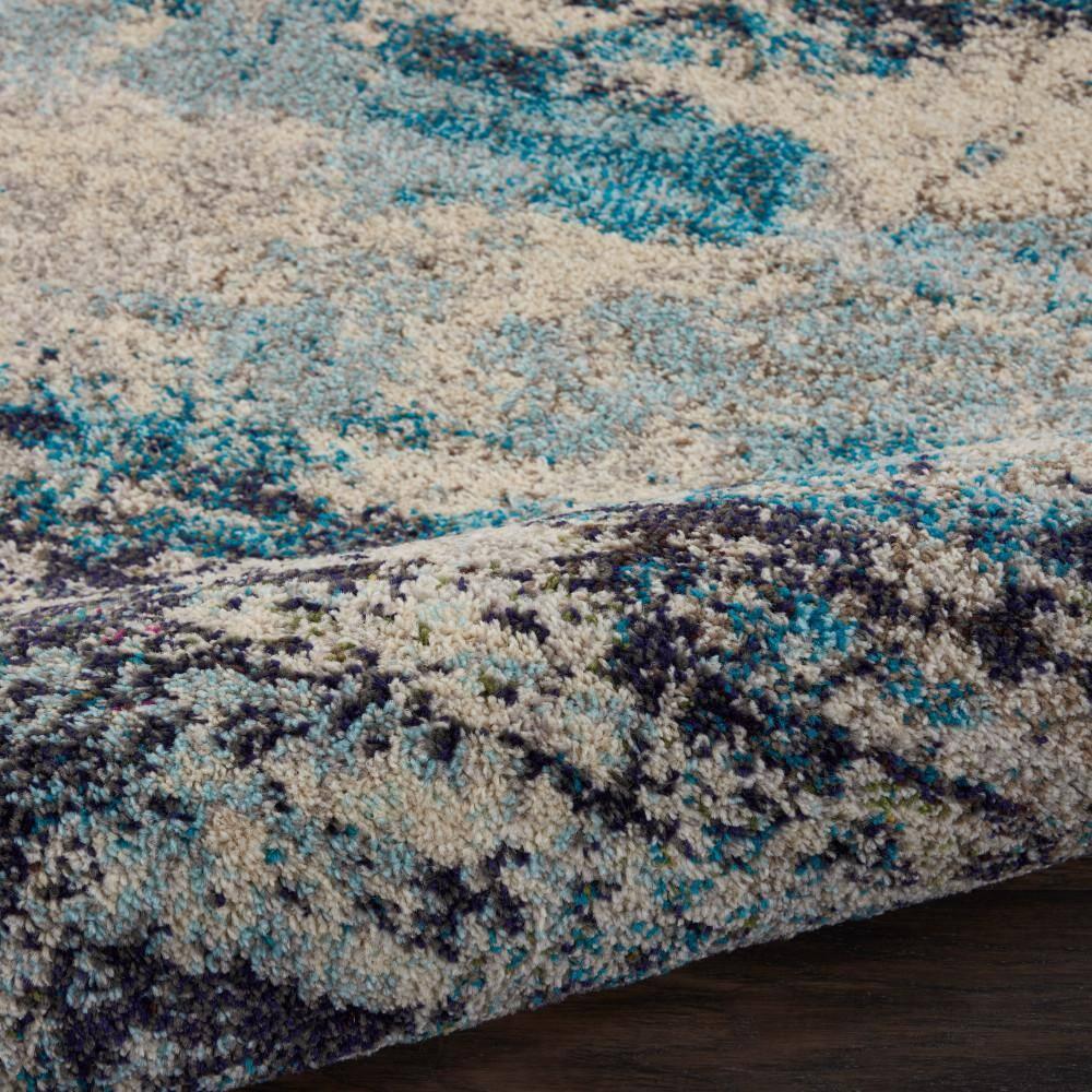 Nourison Celestial CES02 Ivory/Teal Blue Area Rug 7'10" x 10'6"