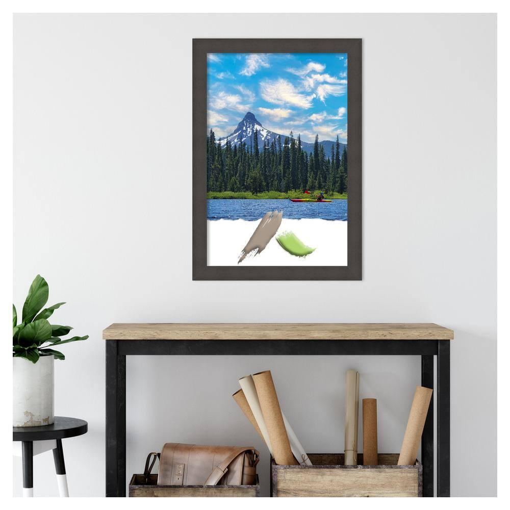 Amanti Art Blaine Light Pewter Narrow Picture Frame Opening Size 20x30 in.