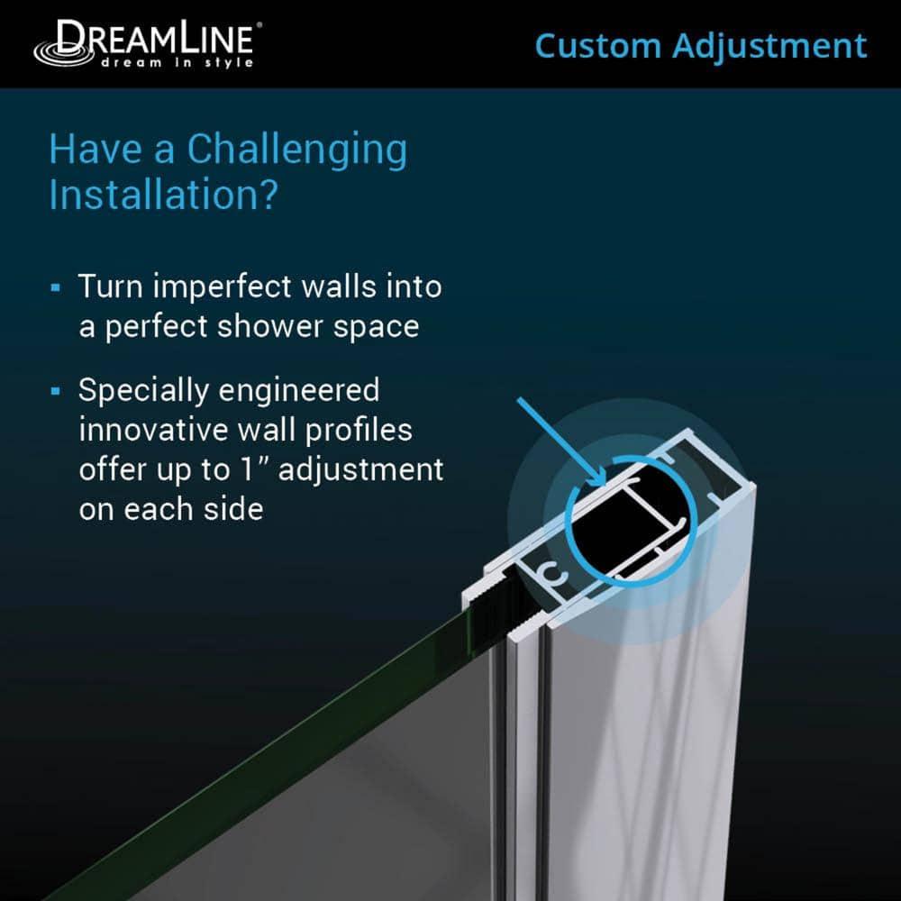 DreamLine Elegance-LS 55" W x 72" H Pivot Frameless Shower Door with ClearMax™ Technology SHDR-4327300-09