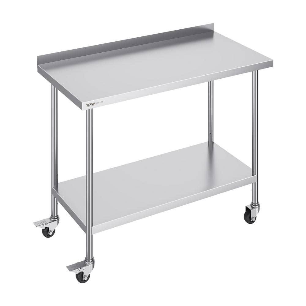 VEVOR VEVOR Stainless Steel 24'' W x 40'' H Adjustable Portable Work Table