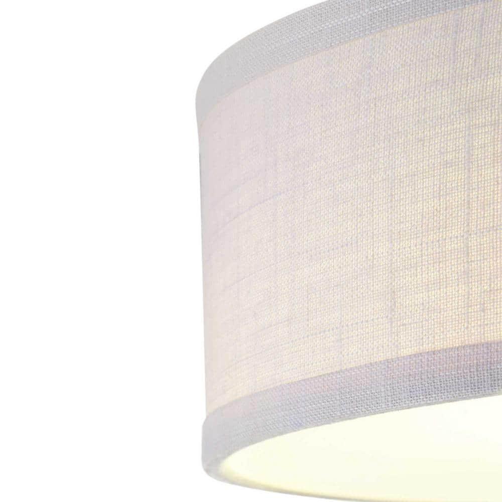 Progress Lighting Inspire Collection 1-Light LED Flush Mount in Brushed Nickel with Summer Linen Shade