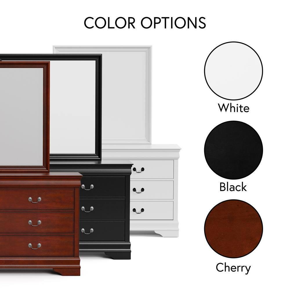 Furniture of America Toni Wood 6-Drawer Dresser with Mirror in Black