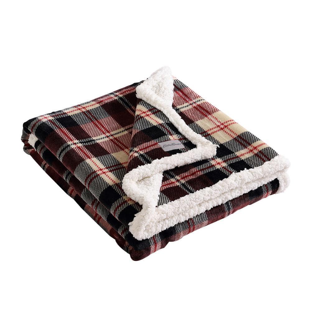 Eddie Bauer Printed Plush Fleece/Sherpa Throw Blankets